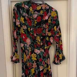 Tara Jarmon Floral wrap dress FR 40 US 8/10 M